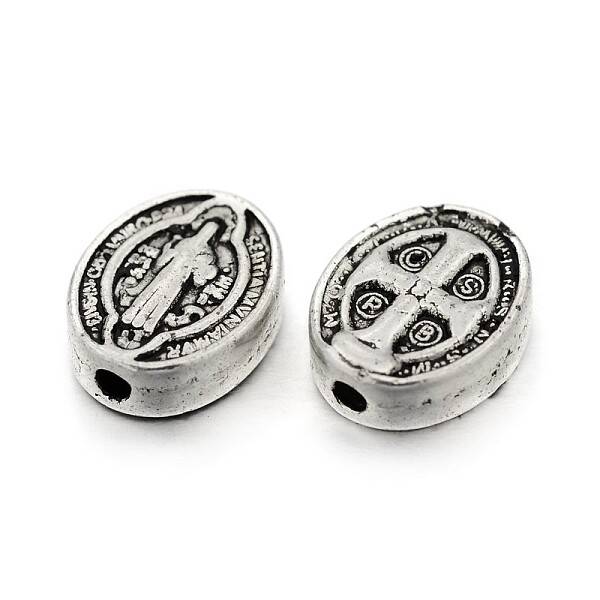Tibetan Style Alloy Oval Beads