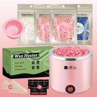 Wax Heater Kit, 4 Bags Wax Beads, Wax Sticks, 5 Bags After Wax Wipes, Waxing Kit for Face Legs Whole Body Use, Personal Care ...