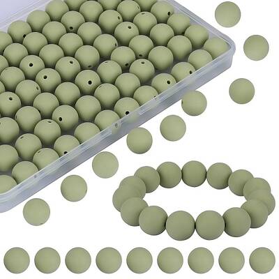 80Pcs Round Silicone Focal Beads