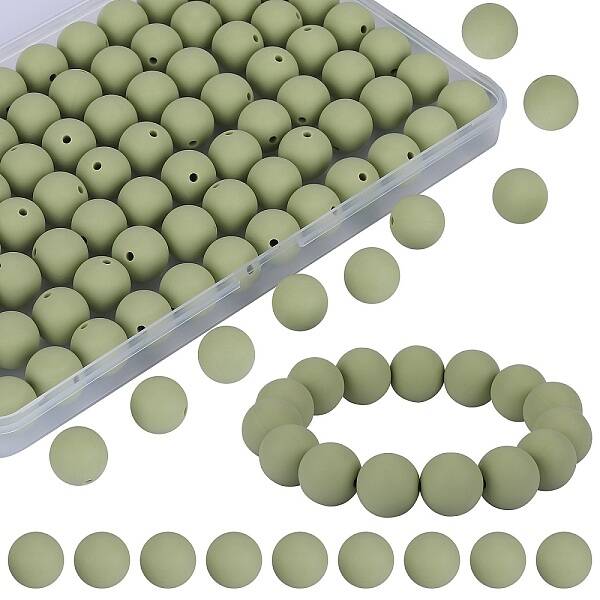 80Pcs Round Silicone Focal Beads