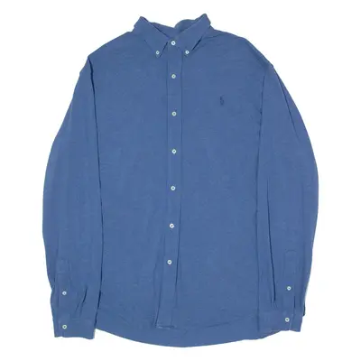 RALPH LAUREN Mens Plain Shirt Blue Long Sleeve 2XL