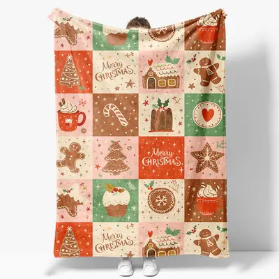 Aperturee Merry Christmas Star Tree Cute Pattern Print Blanket - Aperturee