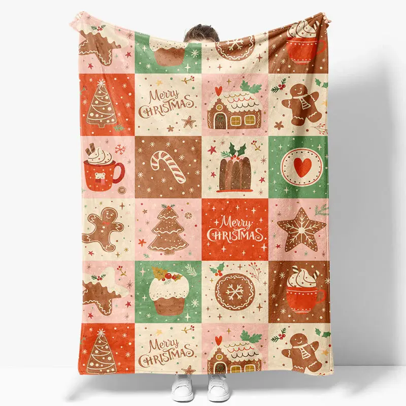 Aperturee Merry Christmas Star Tree Cute Pattern Print Blanket - Aperturee