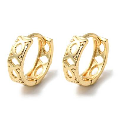 Brass Hollow Hoop Earrings
