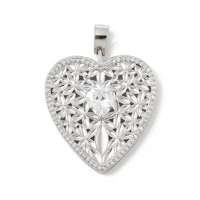 Brass Micro Pave Cubic Zirconia Pendants