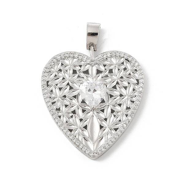 Brass Micro Pave Cubic Zirconia Pendants