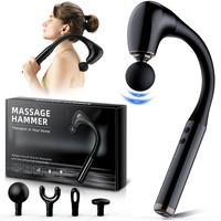 Electric Massage Hammer, 10MM Massage Gun & Back Massager, Neck/Shoulder/Waist Massage for Pain Relief, 4 Heads & 5 Speeds, I...