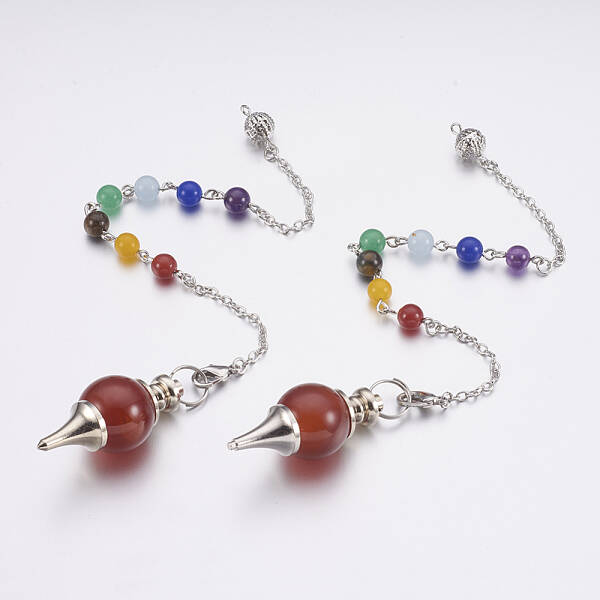 Natural Carnelian Sphere Dowsing Pendulums
