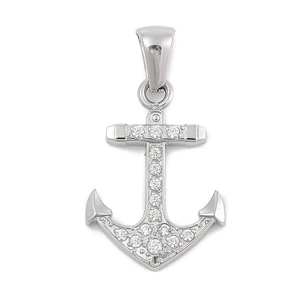 304 Stainless Steel Micro Pave Cubic Zirconia Pendants