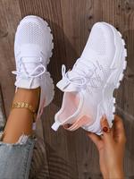 Women's Fashionable Lace Up Low Top Sneakers, Outdoor Sneakers, Jogging Shoes, Casual Comfortable Breathable Sporty Running S...