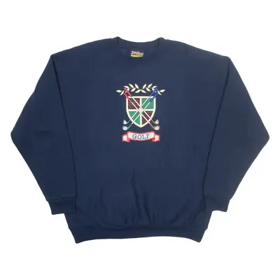 B WEAR Sportswear Golf Mens Sweatshirt Blue 90s USA XL