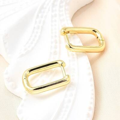 Brass Huggie Hoop Earrings