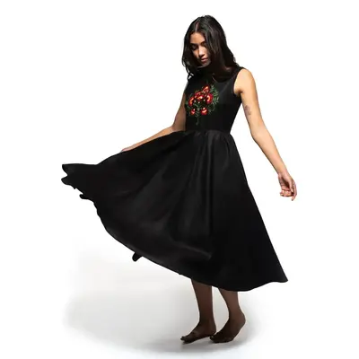 Demeter Midi Dress | Color: Black | Size: S