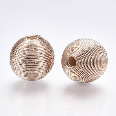 Wood Beads Covered with Polyester Cord Wire