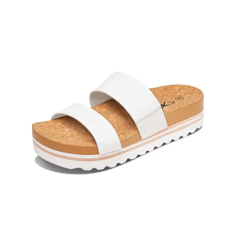 Athlefit Women's Summer Two Strap Platform Slide Sandals Comfortable Beach Arch Support Footbed Sandals for Women Girl Footwe...