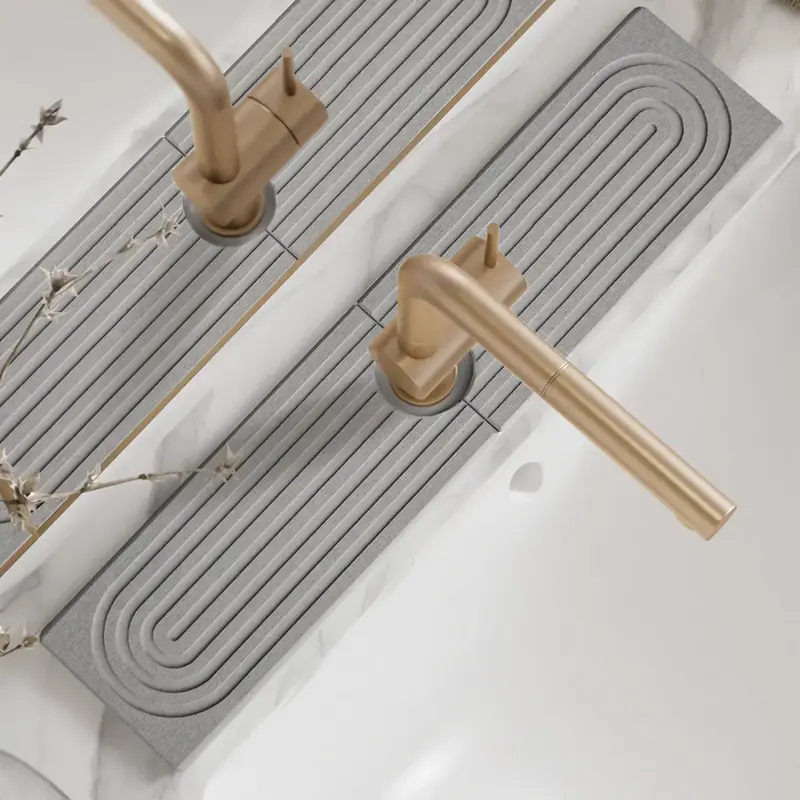 Kitchen Faucet Water Absorbing Pad, Diatomaceous Quick Drying Hard Pad for Water Absorption, Sink Accessories for Home Kitche...