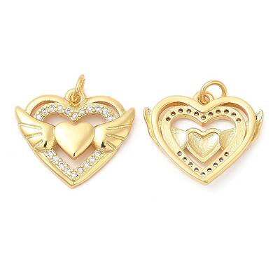 Brass Micro Pave Cubic Zirconia Pendants
