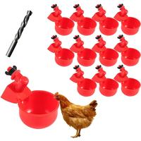 Chicken Water Cup Waterer for Poultry, 3/8 in Automatic Filling Waterer Poultry Drinking Bowl Chicken Water Feeder, Automatic...