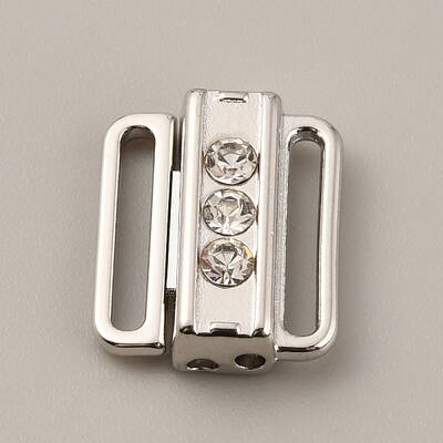 Zinc Alloy Rhinestone Bikini Clips