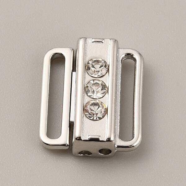 Zinc Alloy Rhinestone Bikini Clips