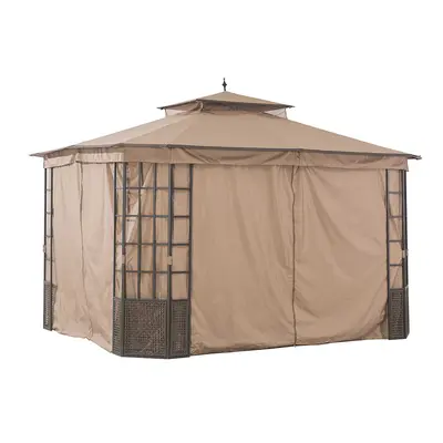 SUNJOY Khaki Replacement Curtain For Brenner Gazebo (10X12 Ft) L-GZ1261PST Sold At Homedepot