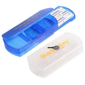 200 Custom Health Case Bandage Holder Pill Box - 3 Compartments