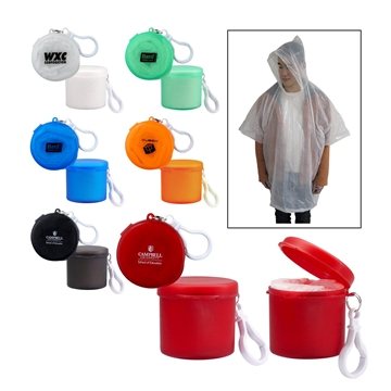 250 Customized Travel Rain Poncho - Pill Case Container