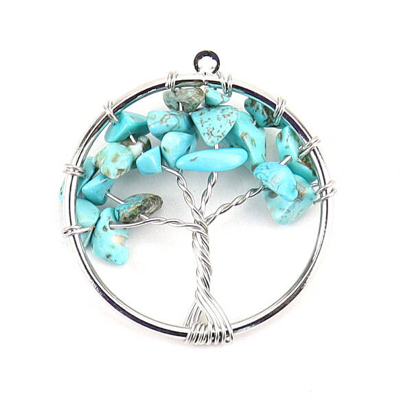 Synthetic Turquoise Tree fo Life Pendants