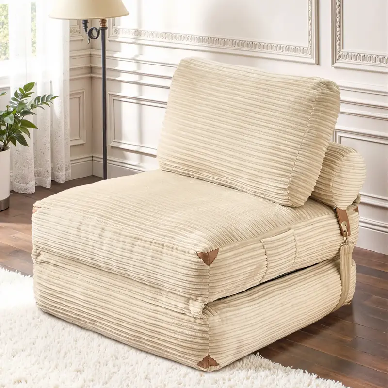 CAODOC Foldable Cloud Sofa Bed,Convertible Sleeper Chair with Pillow Foldable Mattress with Back Support, Portable Fold Out C...