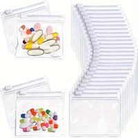 Clear Ziplock Pill Storage Bag, 10pcs/set Reusable Pill Storage Bag, Travel Self-sealing Medicine Storage Bag, Home Organizer...