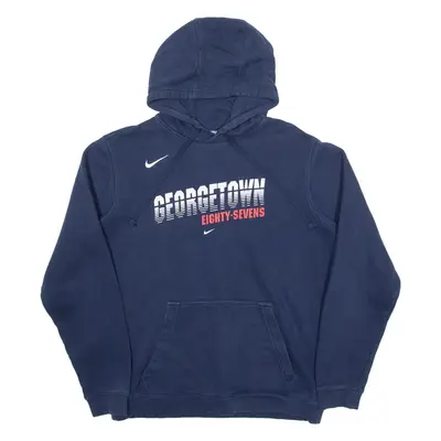 NIKE Georgetown Eighty-sevens Basketball Mens Blue Hoodie USA M