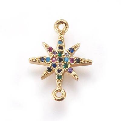 Brass Cubic Zirconia Links connectors