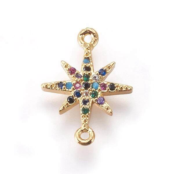Brass Cubic Zirconia Links connectors