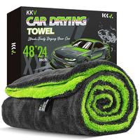 KKV Full-sized Drying Towel, 48x24“ Dual Sided Microfiber Car Cleaning Towel with Twisting Yarn Technique for SUVs, 1400GSM...