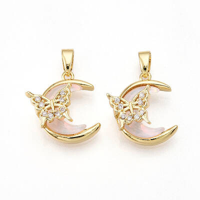 Brass Micro Pave Cubic Zirconia Pendants