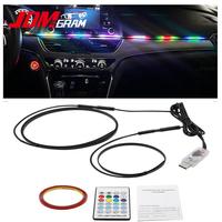 LED Color Cold Light Wireless Decoration Car Accessories Remote Control Atmosphere Lamp 110cm+35cm nilight truck Car LED rech...
