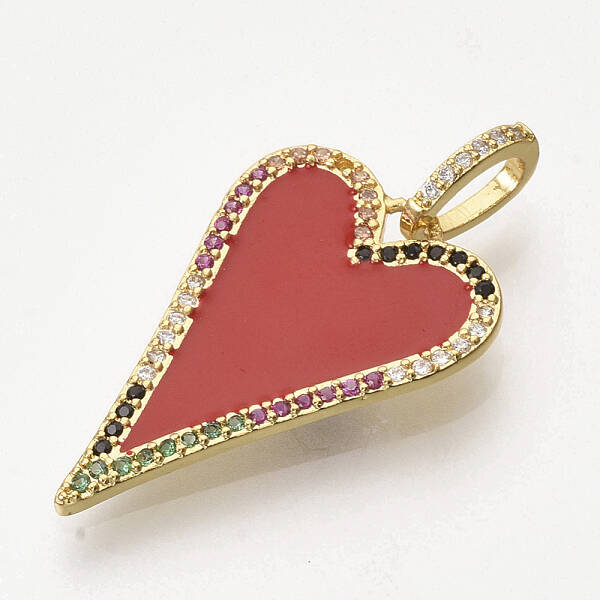 Golden Plated Brass Micro Pave Cubic Zirconia Pendants