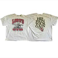 Vintage 1990s LORDS GYM His Pain Your Gain White Cotton T-SHIRT, Hipster Swag God Lord Jesus Christian Anvil Menswear Soft