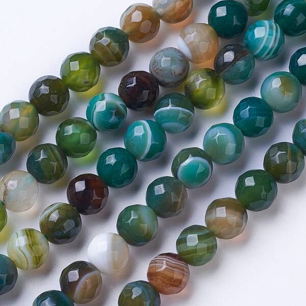 Natural Striped Agate/Banded Agate Beads Strands
