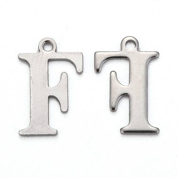 Tarnish Resistant 304 Stainless Steel Alphabet Charms