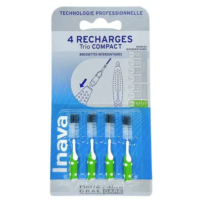 Inava Trio Compact - Interdental Brushes ISO 6 2.2mm Very Wide - 4 Green Refills