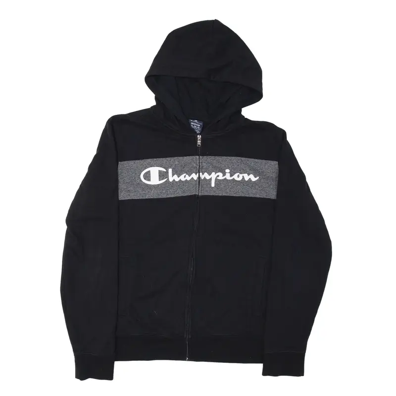 CHAMPION Hoodie Black Full Zip Mens M