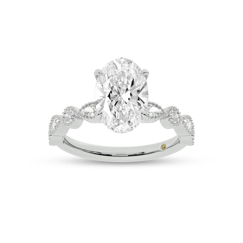 Zenith Oval Lab Grown Diamond Engagement Ring | 14K White Gold 2 3/4 CT. TW.