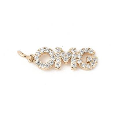 Brass Micro Pave Cubic Zirconia Pendants