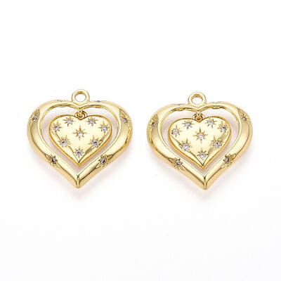 Brass Micro Pave Cubic Zirconia Pendants