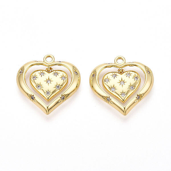 Brass Micro Pave Cubic Zirconia Pendants
