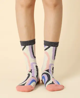Women's Abstractionist Sheer Socks