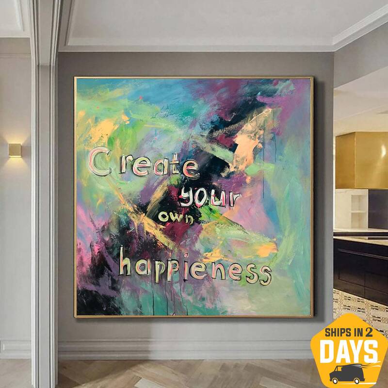 Original Colorful Painting on Canvas Modern Abstract Artwork Creative Vibrant Art Motivational Painting Hand Painted Art | CR...