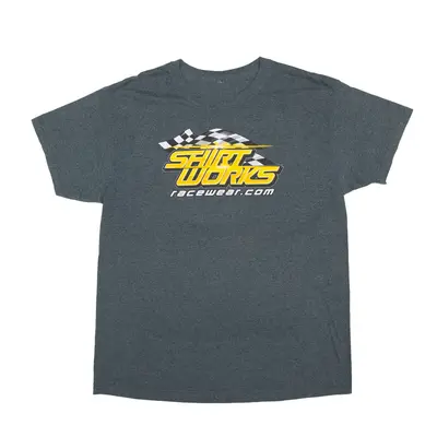 SHIRT WORKS Racewear T-Shirt Grey Short Sleeve Mens M