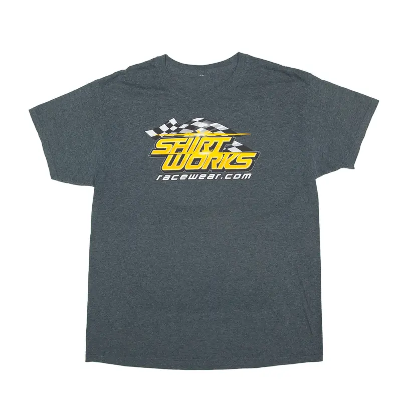 SHIRT WORKS Racewear T-Shirt Grey Short Sleeve Mens M